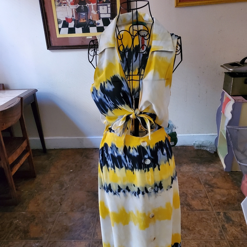 Beautiful woman maxi dress